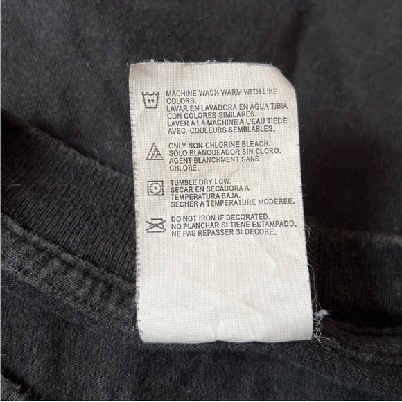 Men’s Vintage 90’s Cool Dad Black Graphic Crayon Writing SS Tee Size Large - Picture 4 of 5